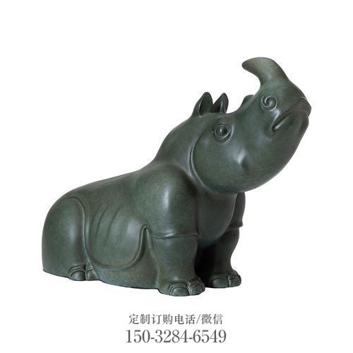 钢铸铜犀牛雕塑 园林景观小品牛类雕塑生产 地产精神堡垒铸铜雕塑批发